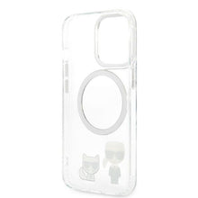 Заредете изображение във визуализатора на галерията – Karl Lagerfeld KLHMP13LHKCT iPhone 13 Pro / 13 6.1" hardcase transparent Karl &amp; Choupette Aluminum Magsafe
