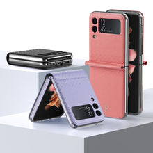 Заредете изображение във визуализатора на галерията – Dux Ducis Bril case for Samsung Galaxy Z Flip 3 cover made of ecological leather black
