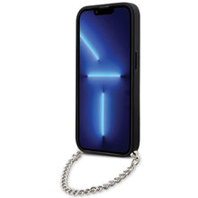Заредете изображение във визуализатора на галерията – Original Pouch KARL LAGERFELD hardcase Saffiano Monogram Chain KLHCP14LSACKLHPG for Iphone 14 Pro silver
