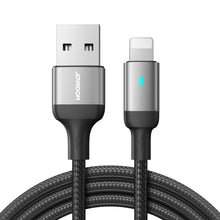 Заредете изображение във визуализатора на галерията – Joyroom USB - Lightning 2.4A A10 Series cable 3 m black (S-UL012A10)
