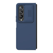 Заредете изображение във визуализатора на галерията – Nillkin CamShield Silky Silicone Case for Samsung Galaxy Z Fold 4 Silicone Cover with Camera Protector Blue
