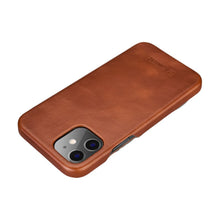 Заредете изображение във визуализатора на галерията – iCarer Curved Edge Vintage Folio leather case iPhone 12 Pro Max brown (RIX1202 brown)
