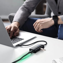 Заредете изображение във визуализатора на галерията – Ugreen 20265 USB-A / RJ45 1000 Mbps HUB 3x USB 3.0 network adapter - black
