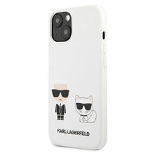 Заредете изображение във визуализатора на галерията – Karl Lagerfeld KLHCP13SSSKCW iPhone 13 mini 5,4" hardcase biały/white Silicone Karl &amp; Choupette
