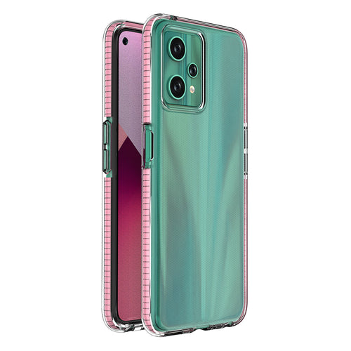 Spring Case for Realme 9 Pro silicone cover with frame light pink