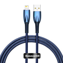 Заредете изображение във визуализатора на галерията – Baseus Glimmer Series cable USB-A - Lightning 2.4A 480Mbps 1m blue
