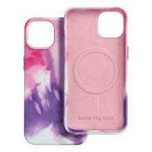 Заредете изображение във визуализатора на галерията – Leather Mag Cover for IPHONE 15 PRO purple splash
