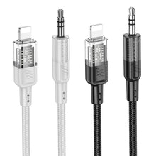 Заредете изображение във визуализатора на галерията – HOCO cable AUX Audio Jack 3,5mm to Lightninng 8-pin UPA27 1,2m gray
