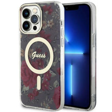 Заредете изображение във визуализатора на галерията – Guess GUHMP14XHCFWSA iPhone 14 Pro Max 6.7" green/khaki hardcase Flower MagSafe
