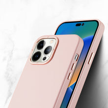 Заредете изображение във визуализатора на галерията – Dux Ducis Grit Leather Case for iPhone 14 Pro Max Elegant Faux Leather Cover (MagSafe Compatible) Pink
