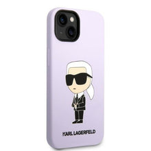 Заредете изображение във визуализатора на галерията – Karl Lagerfeld KLHCP14SSNIKBCU iPhone 14 6.1" hardcase purple/purple Silicone Ikonik
