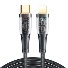 Заредете изображение във визуализатора на галерията – Joyroom fast charging cable with smart switch USB-C - Lightning 20W 1.2m black (S-CL020A3)
