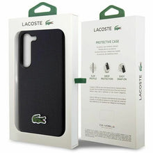 Заредете изображение във визуализатора на галерията – Original Pouch LACOSTE hardcase Iconic Petit Pique MagSafe LCHMS24MPVCK for Samsung Galaxy S24 Plus Black
