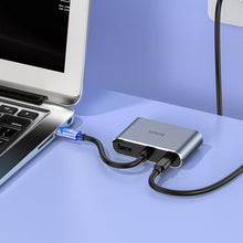 Заредете изображение във визуализатора на галерията – Hoco adaptor hub type c to hdtv+vga+usb3.0+pd100w+hdmi hb30 hb30 - TopMag
