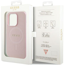 Заредете изображение във визуализатора на галерията – Original Case GUESS hardcase Saffiano MagSafe GUHMP13XPSAHMCP for Iphone 13 Pro Max pink
