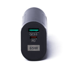 Заредете изображение във визуализатора на галерията – Wozinsky small 65W GaN charger with USB ports, USB supports fast charging black (WWCGM1)
