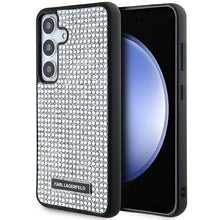 Заредете изображение във визуализатора на галерията – Karl Lagerfeld Rhinestone Metal Logo case for Samsung Galaxy S24 - silver
