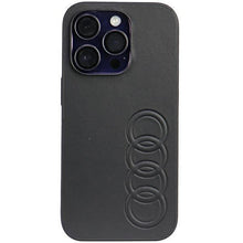 Заредете изображение във визуализатора на галерията – Audi Synthetic Leather iPhone 14 Pro 6.1" black/black hardcase AU-TPUPPCIP14P-TT/D1-BK
