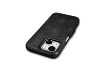 Заредете изображение във визуализатора на галерията – iPhone 15 iCarer Oil Wax Premium Leather MagSafe Compatible Leather Case - Black
