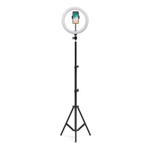 Заредете изображение във визуализатора на галерията – Ring lamp 26cm diameter + tripod 1,6m
