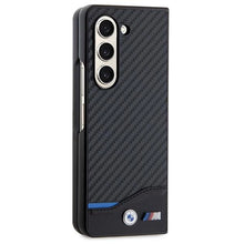 Заредете изображение във визуализатора на галерията – BMW Leather Carbon case for Samsung Galaxy Z Fold 5 - black
