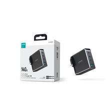 Заредете изображение във визуализатора на галерията – GaN charger UK Joyroom JR-TCG05UK 140W 3x USB-C USB-A + USB-C / USB-C cable 240W 1.2m
