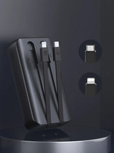 Заредете изображение във визуализатора на галерията – Joyroom powerbank 30W 10000mAh with built-in Lightning and USB-C cables black (JR-PBC06)
