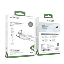 Заредете изображение във визуализатора на галерията – Acefast cable type c to lightning 8-pin mfi 3a pd30w c2-01 silicone 1,2m white
