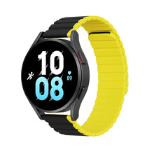 Заредете изображение във визуализатора на галерията – Universal Magnetic Samsung Galaxy Watch 3 45mm / S3 / Huawei Watch Ultimate / GT3 SE 46mm Dux Ducis Strap (22mm LD Version) - Black / Yellow
