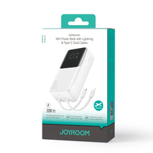 Заредете изображение във визуализатора на галерията – Mini power bank with built-in cables Joyroom JR-PBC07 20000mAh 30W - white
