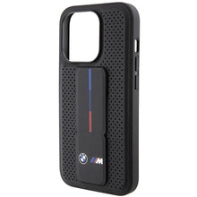 Заредете изображение във визуализатора на галерията – BMW Grip Stand Smooth &amp; Perforated case for iPhone 15 Pro Max - black
