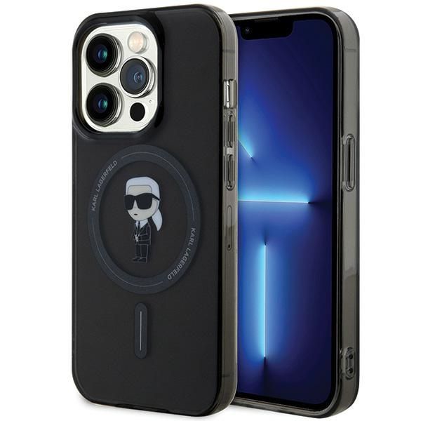 Original faceplate case KARL LAGERFELD KLHMP15LHFCKNOK for iPhone 15 PRO (Ikonik + MAG / black)