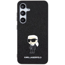 Заредете изображение във визуализатора на галерията – Karl Lagerfeld Fixed Glitter Ikonik Logo Metal Pin case for Samsung Galaxy S24 - black
