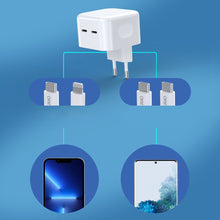 Заредете изображение във визуализатора на галерията – Choetech charger 35W 2xUSB-C PD white (Q5008)
