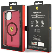 Заредете изображение във визуализатора на галерията – Ferrari FEHMP14SURKR iPhone 14 6.1" red/red hardcase Translucent Magsafe
