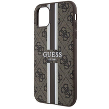 Заредете изображение във визуализатора на галерията – Guess GUHMN61P4RPSW iPhone 11 / Xr brown/brown hardcase 4G Printed Stripes MagSafe
