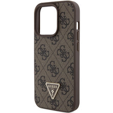 Заредете изображение във визуализатора на галерията – Original Case GUESS hardcase Leather 4G Triangle Strass GUHCP15LP4TDPW for Iphone 15 Pro Brown
