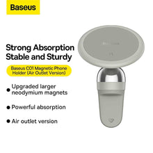 Заредете изображение във визуализатора на галерията – Baseus car holder to air vent magnetic ca01 white succ000102 - TopMag
