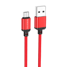 Заредете изображение във визуализатора на галерията – Borofone Cable BX87 Sharp - USB to Micro USB - 2,4A 1 metre red
