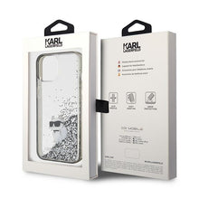 Заредете изображение във визуализатора на галерията – Original KARL LAGERFELD Case Liquid Glitter Choupette KLHCP15SLKCNSK for Iphone 15 Transparent
