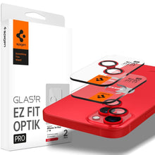Заредете изображение във визуализатора на галерията – Spigen OPTIK.TR ”EZ FIT” CAMERA PROTECTOR 2-PACK IPHONE 14 / 14 PLUS RED
