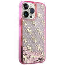 Заредете изображение във визуализатора на галерията – Original faceplate case GUESS GUHCP14XLC4PSGP for iPhone 14 PRO MAX (Liquid Glitter 4G Translucent / pink)
