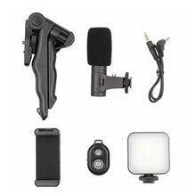 Заредете изображение във визуализатора на галерията – Combo selfie with tripod for live broadcast with LED flash and micro and remote control AY-49
