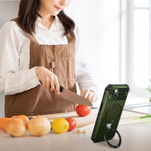 Заредете изображение във визуализатора на галерията – Tel Protect Armor Magsafe Metal Ring Case for Iphone 13 green
