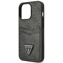 Заредете изображение във визуализатора на галерията – Guess GUHCP13LP4TPK iPhone 13 Pro / 13 6.1" black/black hardcase 4G Triangle Logo Cardslot
