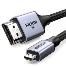 Заредете изображение във визуализатора на галерията – Micro HDMI adapter cable - HDMI 2.1 8K 2m Ugreen HD164 - gray

