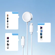 Заредете изображение във визуализатора на галерията – Joyroom S-IW008 3-in-1 cable magnetic charger USB-A - Lightning/USB-C 1.2m - white
