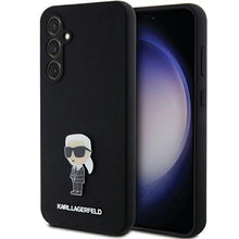 Заредете изображение във визуализатора на галерията – Karl Lagerfeld Silicone Ikonik Metal Pin case for Samsung Galaxy S23 FE - black

