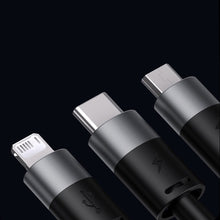 Заредете изображение във визуализатора на галерията – Baseus StarSpeed 3in1 cable USB-A - Micro-USB / Lightning / USB-C 3.5A 1.2m white
