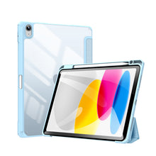 Заредете изображение във визуализатора на галерията – Dux Ducis Toby case for iPad 10.9'' 2022 (10 gen.) cover with space for Apple Pencil stylus smart cover stand blue
